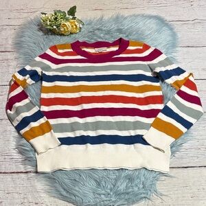 LOFT Outlet Colorful Striped Crew Neck Sweater sz XS